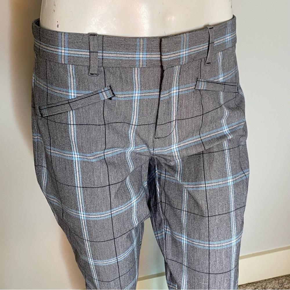 GAP Signature Skinny Ankle Pants Grey Blue Plaid Dress Pants Cigarette Size 10 - Picture 10 of 15